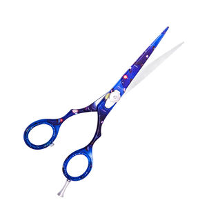 Fancy Barber <b>Scissor</b> <b>Paper</b> Coated Beauty <b>Scissors</b> Straight Blade With Adjustable Finger Rest And Screw - Product Image 2