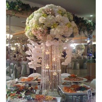 Centre de table de mariage de luxe fait main, chandelier, support de composition florale en cristal, décoration événementielle de haute qualité Shah