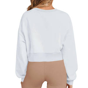 Sudadera Corta para Mujer, Color Sólido, 100% Algodón, Transpirable, Top Corto, Sudadera de Invierno, Casual 2026 - Product Image 6