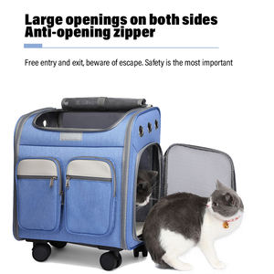 Sac de <span class=keywords><strong>transport</strong></span> <span class=keywords><strong>pour</strong></span> animaux de compagnie télescopique approuvé par la TSA des compagnies aériennes, pliable, respirant, en maille, avec roues amovibles, <span class=keywords><strong>valise</strong></span> <span class=keywords><strong>pour</strong></span> animaux de compagnie <span class=keywords><strong>pour</strong></span> les voyages - Product Image 2