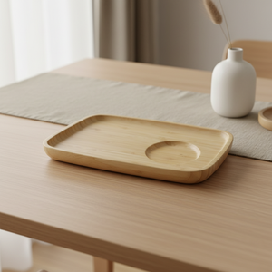 Best Sale 3203019-22X14 Wooden Serving Tray Food Safe Plywood <b>Tea</b> <b>Set</b> Tray For Export - Product Image 4