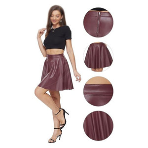 Jupes en cuir véritable en gros, taille naturelle, décontractées, respirantes, pour les soirées, dernier style, couleur unie, jupes en cuir personnalisées - Product Image 6