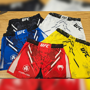 Short de boxe UFC Oliveira pour homme, entraînement de combat, compétition, 4 points, respirant, extensible, logo frontal, décontracté, léger, séchage rapide - Product Image 3