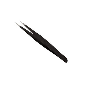 Pinzas para pestañas de acero inoxidable de calidad fina al por mayor, pinzas para pestañas rectas y curvas con punta de fibra de sujeción fuerte con etiqueta privada - Product Image 6