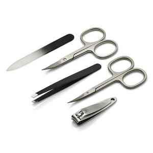 Ciseaux à ongles allemands professionnels en acier inoxydable Clipper 6 pièces manucure et pédicure dans une pochette en cuir - Product Image 5