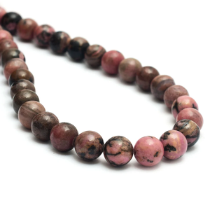 Collar de Cristal Natural, Cuentas de Rodonita Lisas, Joyería de Piedra Roja Pulida, Hilo Suelto de Piedras Preciosas al por Mayor para Sanación - Product Image 3