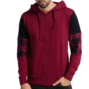 Sudadera con capucha OEM personalizada para hombre, sudadera con cremallera completa, conjunto de 2 piezas apiladas, sudadera para correr para hombre, logotipo básico, mezcla de algodón - Product Image 1