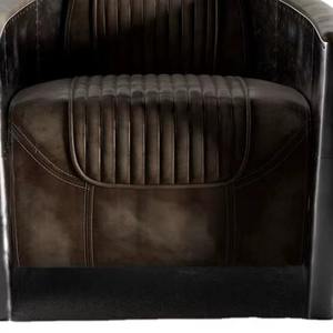 Canapé Aviateur Européen Moderne de Luxe en Cuir Véritable Buff, Ensemble de Sièges pour Salon, Cadre en Bois, Style Urbain Élégant - Product Image 3