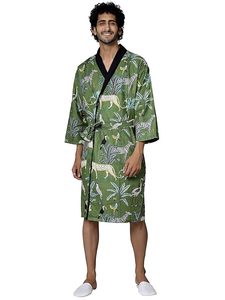 Peignoir en coton pour homme Vêtements de nuit Spa Wear Chemise de nuit - Product Image 2