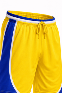 Ensemble Maillot et Short de Basketball Personnalisé Jaune et Bleu – Nom et Numéro d'Équipe – Uniforme Respirant en Maille à Séchage Rapide Sublimé - Product Image 5