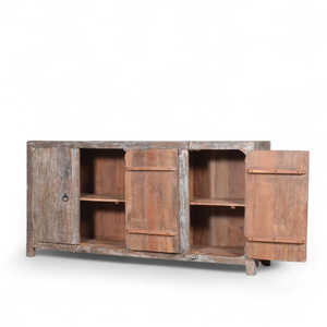 Handmade Wooden <b>Sideboard</b> Solid Wood Rustic & Modern Design for Home Bar Dining Room Living Room Farmhouse European Style - Product Image 3