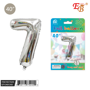 40-Inch No.7 <b>Silver</b> Aluminum Film <b>Balloon</b> 240PCS/CS for Party Decorations - Product Image 1