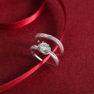 Bague de fiançailles Jeulia Classic Knot avec diamant rond serti en argent sterling - Product Image 4