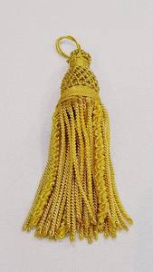 Long pompon à franges dorées OEM avec cordon Vente en gros de fil métallique à franges pour vêtements - Product Image 3