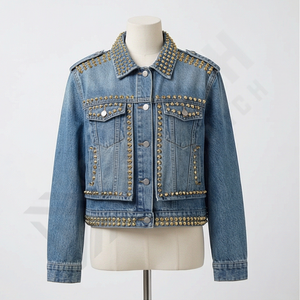 Veste en jean boutonnée pour homme, design personnalisé, vêtements robustes, mode classique, manches longues, veste en jean décontractée, streetwear, vêtements d'extérieur - Product Image 1