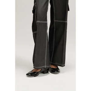 Pantalones Anchos de Mezclilla Negra con Estampado Floral, Adornos de Pedrería, Transpirables, de Cintura Alta, Corte Recto Holgado para Mujer, Estilo Y2K - Product Image 1