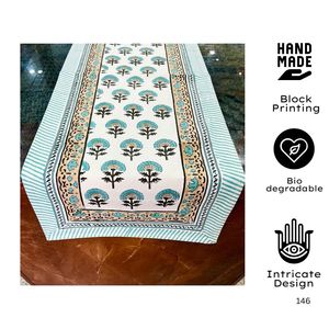 Jaipuri ผ้าฝ้ายแท้100% วางโต๊ะพิมพ์ลายดอกไม้หรูหราเป็นมิตรต่อสิ่งแวดล้อมสำหรับงานแต่งงานงานเลี้ยงอาหารค่ำ - Product Image 2