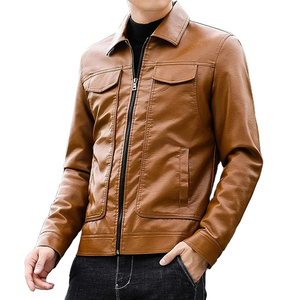 2025แจ็คเก็ตหนังสลิมฟิตสำหรับผู้ชาย, เสื้อแจ็คเก็ตบุขนแกะอบอุ่นสบายสำหรับวัยรุ่น - Product Image 1