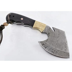 Hachas de acero de Damasco hechas a mano, hachas Vikingas tipo Tomahawk para construcción, mini hacha para acampar y supervivencia, mini hacha de acero de Damasco. - Product Image 1