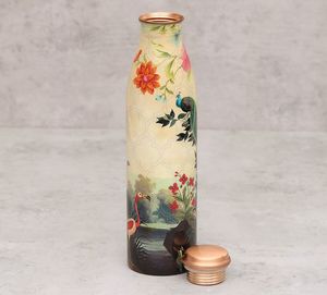 Vente en gros Bouteille d'eau avec revêtement en laque Meena en cuivre pur Protection avancée contre les fuites avec moins de joint pour verres - Product Image 5