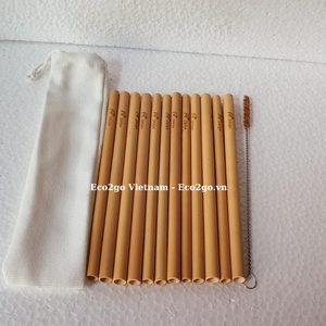 2025 organique!! Eco2go Vietnam Pailles à boire en bambou naturel écologique/Pack de pailles en bambou avec taille personnalisée - Product Image 4