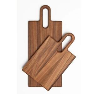 Ensemble de 2 planches à découper rectangulaires en bois d'acacia faites à la main, personnalisées pour la maison, l'hôtel, le restaurant, naturelles - Product Image 1