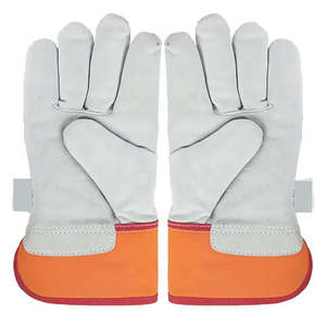 Leather Single Palm <b>Gloves</b> Cowhide Finish Durable Anti-slip Fireproof Anti-heat Single Palm <b>Gloves</b> - Product Image 3