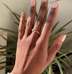 Bague de mariage multi-étoiles Bague de mariage en or naturel 14K Bague de mariage élégante empilable en diamant Bague étoile en or céleste OEM - Product Image 6