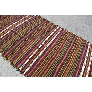 4.7x13.5 ft Turkish Vintage Rug, <b>Runner</b> Rug, Kilim <b>Red</b> Wool Rug - Product Image 5