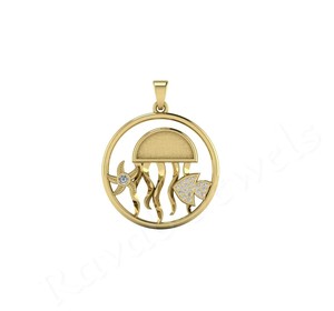 จี้แมงกะพรุนขนาด32มม. 925ทันสมัยสำหรับงานแต่งงานดีไซน์รูปปลาดาวเป็นวงกลมเพื่อ2025ตามสั่ง - Product Image 2