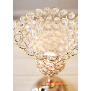 Bougeoir fait main en métal plaqué or avec support en aluminium fini brillant pour la décoration de la maison du salon - Product Image 3