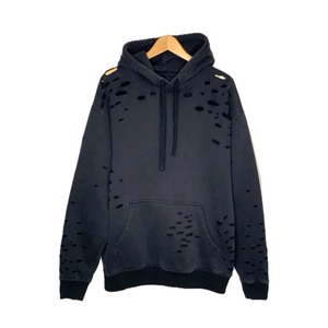 Sweat-shirts en coton pour hommes, personnalisés, style streetwear, épais, effet usé, avec fermeture éclair, doublure polaire respirante, pour l'hiver, en vente - Product Image 4
