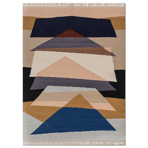 พรมขนสัตว์ทอแบบเรียบสีเบจน้ำตาลคลาสสิก Indusbar พรมปูพื้นลายเรขาคณิตสำหรับบ้าน รูปทรงสี่เหลี่ยมผืนผ้า สำหรับห้องโถง ห้องนอน ห้องนั่งเล่น-SDWL-805 - Product Image 1