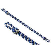 Cordon de macramé personnalisé bleu roi et or, torsadé à 3 brins, enduit, haute ténacité, pour uniforme de cérémonie