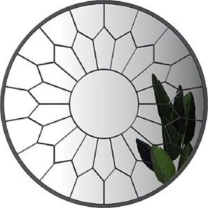 Espejo decorativo de pared hecho a mano para el hogar, espejo octogonal montado en la pared, hecho a mano, Negro, especialmente para decoración de dormitorio - Product Image 2