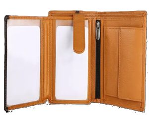 Portefeuille homme personnalisé en cuir véritable, classique, anti-RFID, doublure en soie, léger, de haute qualité, mini, fin, porte-cartes, porte-monnaie - Product Image 1