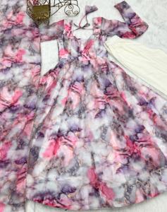 Hermoso vestido de invierno con seda de organza suave Dupatta con bordado Bordere Gota Patti - Product Image 1