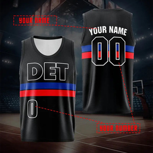 เสื้อบาสเกตบอลผ้าโพลีเอสเตอร์สำหรับผู้ใหญ่เสื้อบาสเก็ตบอลพิมพ์ลายตามสั่งใหม่ - Product Image 5