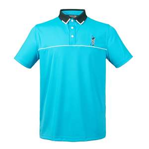 Chemise décontractée pour homme Handee, en piqué blanc, spandex/nylon, manches courtes, logo brodé, respirante, séchage rapide, boutonnée sur le devant - Product Image 2
