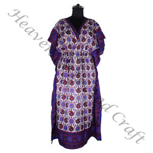 KFL007 Moda sin mangas Pure Silk Long Kaftan Tallas grandes Ropa de dormir para mujer - Product Image 6
