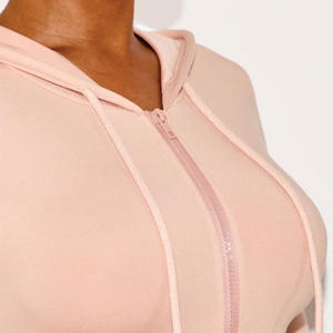 Women's <b>hoodies</b> Tight Fit Zip Up Activewear Hoodie Stretch Knit Fabric Poly Spandex Blend 220-260 GSM Casual Wear - Product Image 3