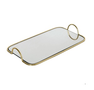 Bandeja de Servicio Decorativa de Metal Moderna para el Hogar, Hotel, Regalos de Navidad y Bodas - Forma Redonda Multifuncional - Product Image 2