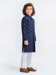 Sherwani moderne pour garçons, tenue traditionnelle pour mariage et fête en soie avec coutures de qualité supérieure, protection solaire et infroissable - Product Image 3