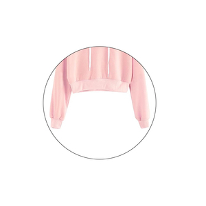 Sudadera con capucha recortada Unisex de algodón y poliéster de alta calidad para mujer - Product Image 6