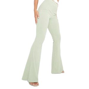 Pantalons de survêtement évasés personnalisés pour femmes, 100% coton, écologiques, séchage rapide, jambes larges, pantalons de survêtement amples, décontractés, sportifs pour femmes - Product Image 1