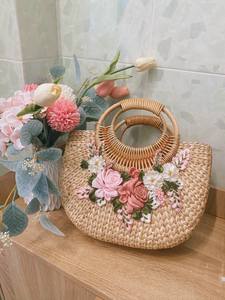 Natural Seagrass Straw Handbag for <b>Women</b> for Girl Casual Storage <b>Bag</b> From Vietnam - Product Image 4