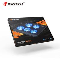 JERTECH KL331 coussin de refroidissement pour ordinateur portable robuste refroidisseur d'ordinateur Usb refroidissement 5 ventilateurs pour ordinateur portable de jeu Pc Base coussin de refroidissement pour ordinateur