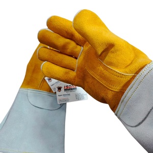 OEM amarillo soldadura Tig soldador guantes palo soldador guantes resistente Premium argón soldadura guantes - Product Image 6