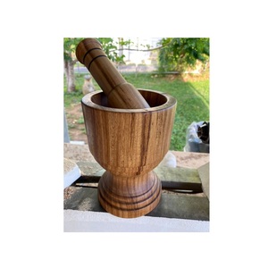 Ensemble mortier et pilon en bois naturel faits à la main broyeur d'épices traditionnel en bois broyeur à base de plantes outil de cuisine pour un usage domestique - Product Image 6