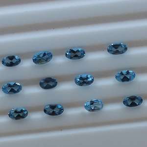 100% naturel pour topaze bleue suisse pierre en vrac à facettes décembre pierre de naissance guérison ovale fantaisie 3mm pour la fabrication de bijoux Options OEM - Product Image 1